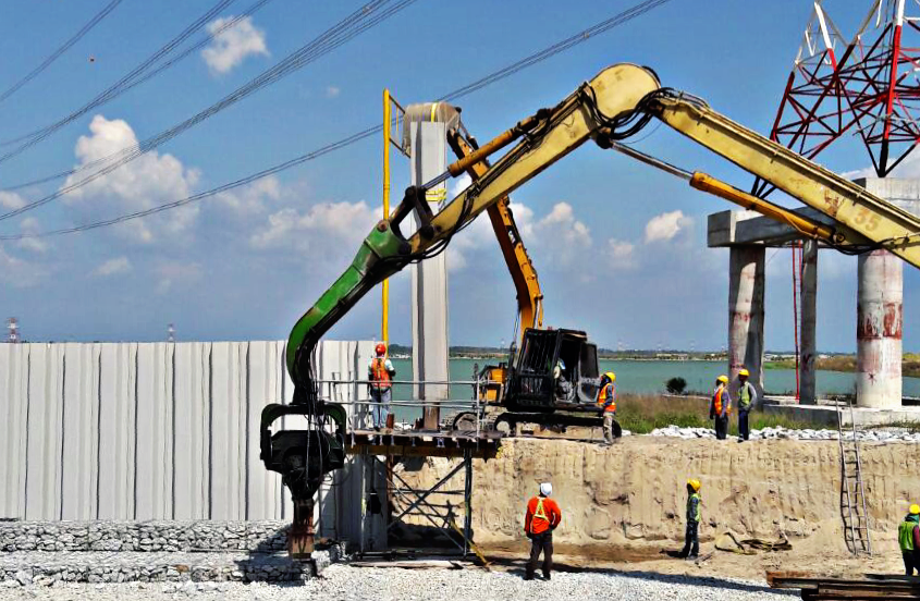 Power Plant Construction - Workers with heavy equipment