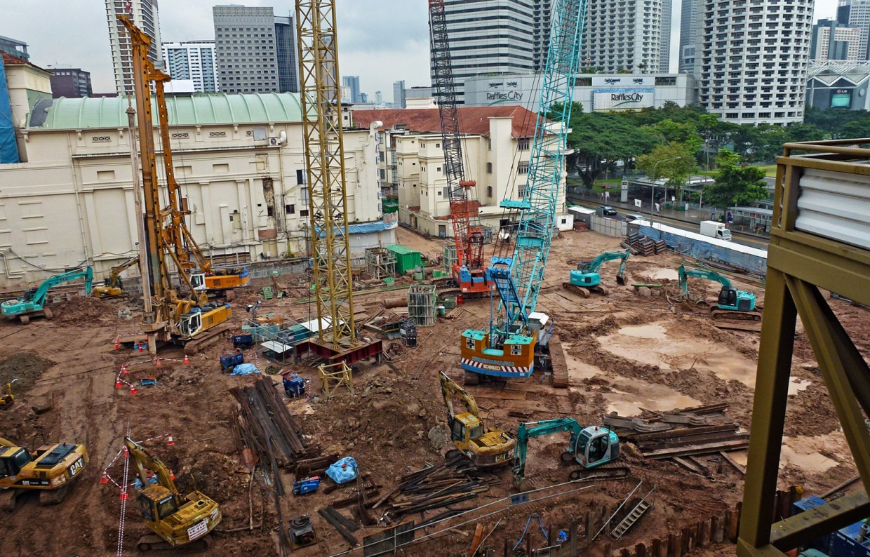 Construction of Capitol Theatre - Heavy Equipment
